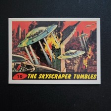 MARS ATTACKS #10 "Skyscraper Tumbles" (1984 Renata Galasso) Topps Reprints Card