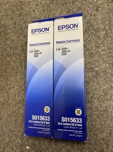 2 x Genuine Epson Ribbon SO15633 for LQ-300+, LQ-300+II, LQ-350 - Afbeelding 1 van 1