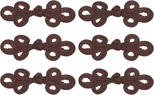 6 Pairs Chinese Knots Frog Buttons Closure Dark Brown Sewing Buttons Fasteners f - Picture 1 of 7