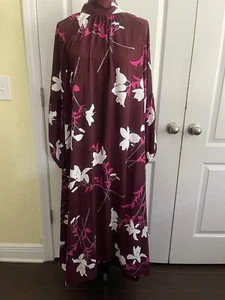 NWT Prologue Dress Womens Floral Raglan 3/4 Sleeve Midi Purple Size L - Picture 1 of 10