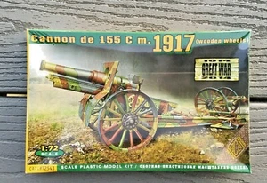 ACE 1/72  WW I FRENCH CANNON DE 155 CM. 1917 HOWITZER GUN MODEL KIT # 72543 F/S - Picture 1 of 2