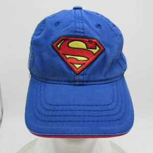 Superman Kids Medium Hat Cap Blue Red Yellow DC Comics Elastic Strap - Picture 1 of 10