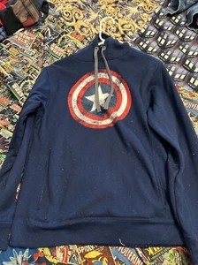 Marvel Mad Engine Captain America Shield Pull Over Men’s Small RARE OOP - Picture 1 of 6