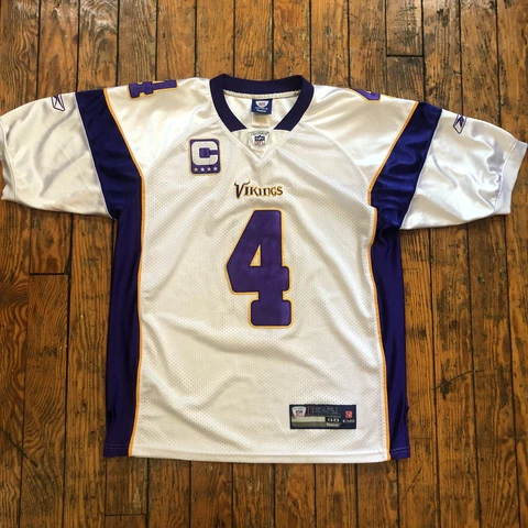 Minnesota Vikings Brett Favre #4 Jersey Reebok Onfield Men 48 Stitched NFL White Cover