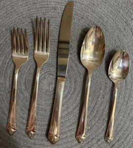 VTG Rogers & Bros STARLIGHT 1950 Silverplated Flatware 5 pc place setting NOS - Picture 1 of 6