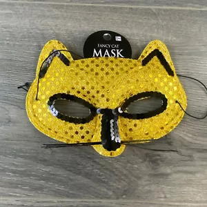 Glitzy Fancy Cat Eye Mask Halloween Cosplay Costume Masquerade Dress Up - Picture 1 of 11
