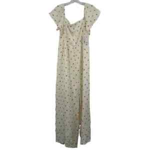 O'Neill Floral Cream Viscose One-Piece Jumpsuit - M, New With Tags