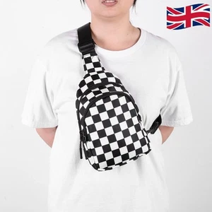 Checkered Crossbody Chest Bag for Women Girls Fanny Packs Purses for Travel - Picture 1 of 33