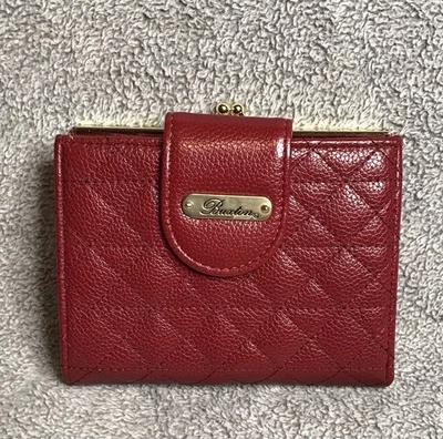 Carteira de couro sintético vermelha Buxton com bolsa para moedas - Imagem 1 de 4