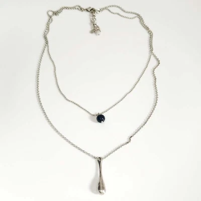 Collar retro con dije de doble hebra marca Lucky de 20" para mujer fiesta vacaciones joyería Foto 1 de 4