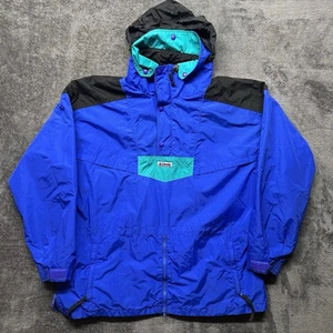 Chaqueta Columbia De Colección Para Hombres XL Azul 1/4 Cremallera Anorak Pullover Ligero Esquí Años 90 - Imagen 1 de 12