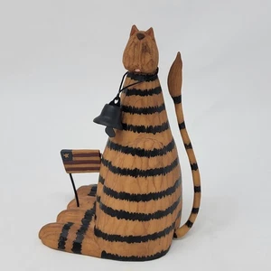 Williraye Studio Raising The Flag Folk Art Stripe Cat Flag Patriotic WW7726 - Picture 1 of 10