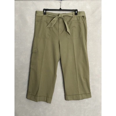 Lauren Ralph Lauren Cargo Pants Women's 16W Cotton Twill Wide Leg Green NEW - Image 1 of 4