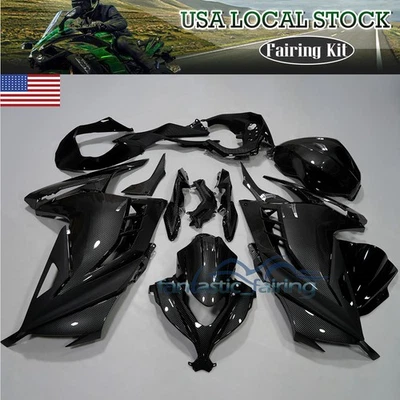 Carbon Fiber Fairing Kit For Kawasaki Ninja 300 2013-2017 ABS Injection Bodywork - Image 1 of 4