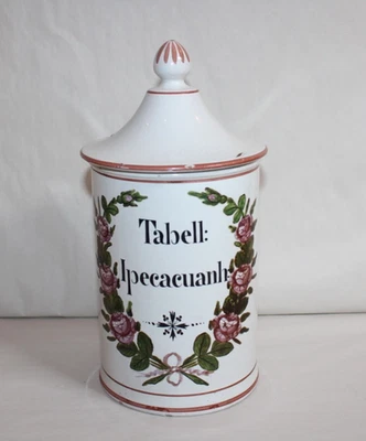 Ancien pot à pharmacie en faïence ACLOQUE atelier parisien, Hauteur 25 cm - Photo 1/4