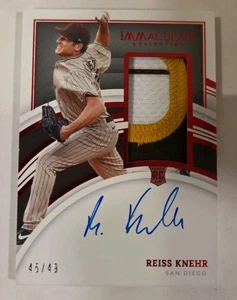 2022 Panini Immaculate Baseball Reiss Knehr Rookie Patch Auto #141 #d/49 - Picture 1 of 2