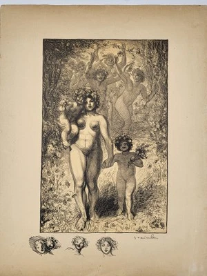 Théophile A. STEINLEN (1859 - 1923) - Floreal - Litho originale signée au crayon - Photo 1/2