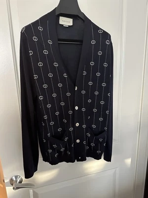 Gucci Navy Wool Cardigan  XL - Image 1 of 2
