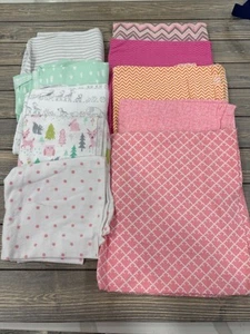 Assorted Baby Blanket Lot of 10 - Patterns & Prints - Soft Cotton Flannel - Picture 1 of 7