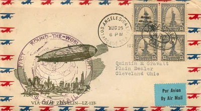 1929, GRAF ZEPELIN FIRST ROUND THE WORLD FLIGHT, US AIRMAIL, - Image 1 of 2