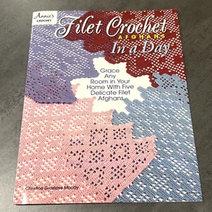 Filete Crochet Afghans In a Day de Christine Grazioso Moody en muy buena condición - Imagen 1 de 1