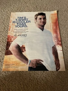 Vintage 2012 TIM TEBOW JOCKEY UNDERWEAR Poster Print Ad FLORIDA GATORS - Picture 1 of 1