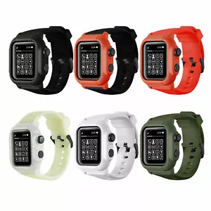 IP68 Waterproof Case With Band For Apple Watch Series 8 7 6 5 4 SE 3 42/44/45mm - Picture 1 of 28