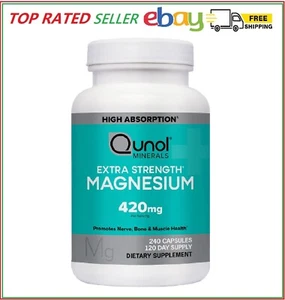 Qunol Extra Strength Magnesium 420mg, 240 Capsules - Picture 1 of 4