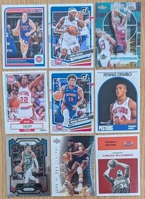 Detroit Pistons Lot of 9 Cards Donruss 2023-24 Fleer 1990-91 Platinum 2001-02 - Image 1 of 2
