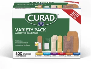 300 Stück verschiedene Bandagen Variety Pack antibakteriell wasserdicht transparenter Kunststoff - Bild 1 von 11