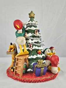 Disney Store Santa's Workshop Donald & Pluto Christmas Tree Holiday Figurine - Picture 1 of 15