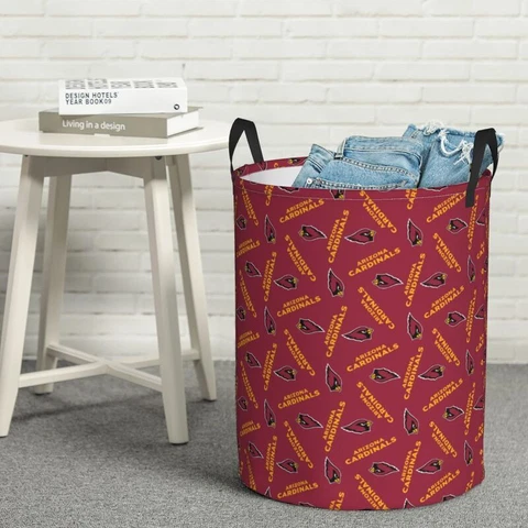 Arizona Cardinals Foldable Clothes Bag, Washing Bin Circular Hamper Size M Cover