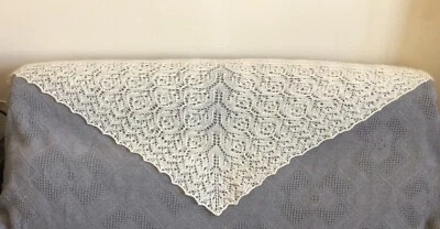 Handknit mohair / cashmere / cotton blend WRAP/SHAWL/SCARF/Wedding Shawl - Изображение 1 из 4