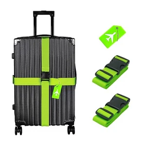 2pcs Adjustable Luggage Straps Extra Strong Safety Suitcase Travel Baggage Belt - Picture 1 of 23