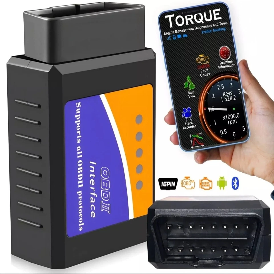 ELM327 OBD2 SCANNER DIAGNOSI AUTO OBDII BLUETOOTH DIAGNOSTICA PER ANDROID  - Bild 1 von 4