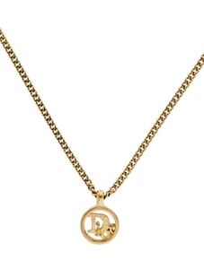 Collar Colgante Christian DIOR Vintage Logo FIRMADO Chapado en Oro 15" Ajustable a 17.5" - Imagen 1 de 7
