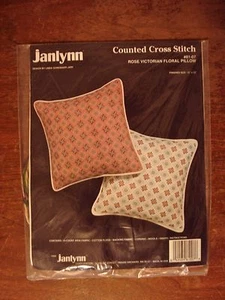 Janlynn NUEVO Kit de Punto de Cruz Contado ALMOHADA FLORAL ROSA VICTORIANA - Imagen 1 de 2