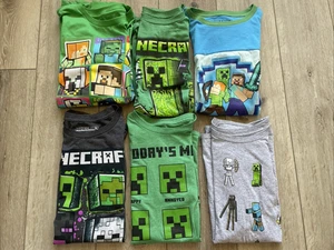 LOT OF 6 BOYS MOJANG MINECRAFT 5 SHORT SLEEVE (1 LONG)  T-SHIRTS SIZE XL (18/20) - Picture 1 of 16