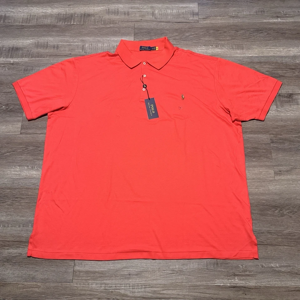 Ralph Lauren Polo Shirt Men's 4XB Red Classic Pony Soft Short Sleeve Preppy