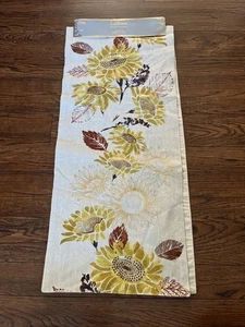 LILLIAN AUGUST Table Runner Fall Sunflowers Gold Metallic Farmhouse 16 X 90” NWT - Picture 1 of 7