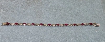 Pulsera Estate de plata de ley 925 rubí. #794 Foto 1 de 4