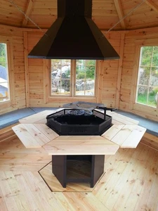 Grill Hütten Indoor Grill Bausatz Schornstein BBQ Holz Kota Tisch Grillkota Sof - Bild 1 von 3