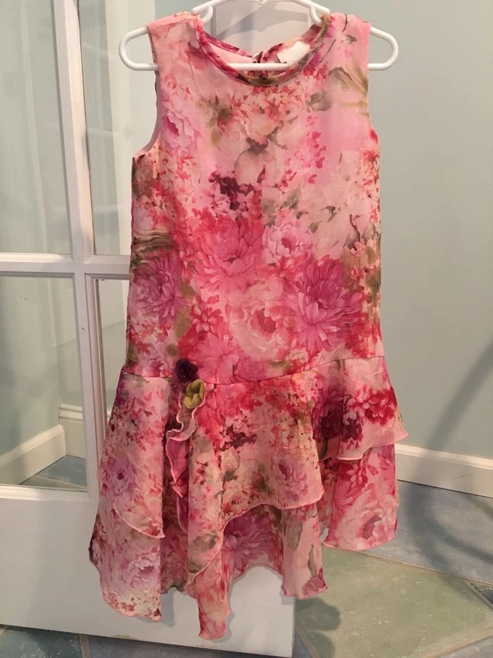 Vestido sin mangas CachCach para niñas con encogimiento de hombros talla 6 floral Pascua Foto 1 de 4