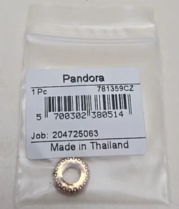 *BRAND NEW* Pandora 14K Rose Gold Plated Clear Sparkle Spacer Charm 781359CZ - Picture 1 of 6