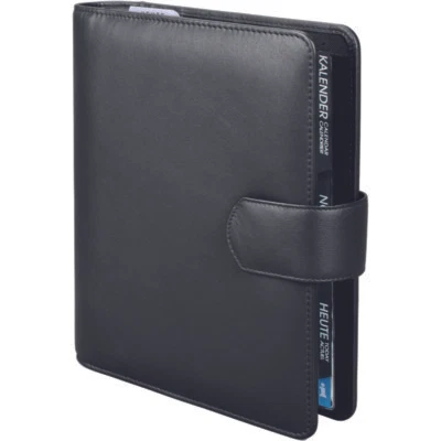 bind Systemplaner A5 Terminplaner Kalender 2026 Organizer Timer Leder schwarz T5 - Bild 1 von 2