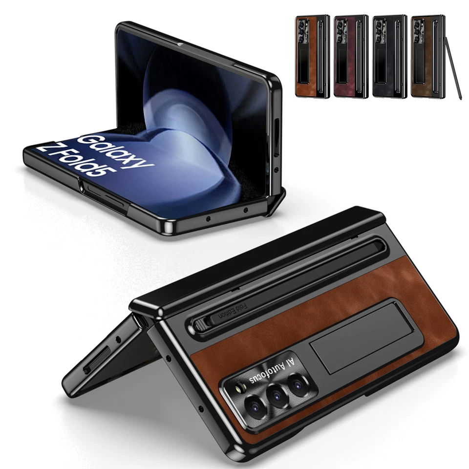 For Samsung Galaxy Z Fold 7/6/5/4 Screen Protector Hinge Stand Case + Pen Stylus - Image 1 of 4