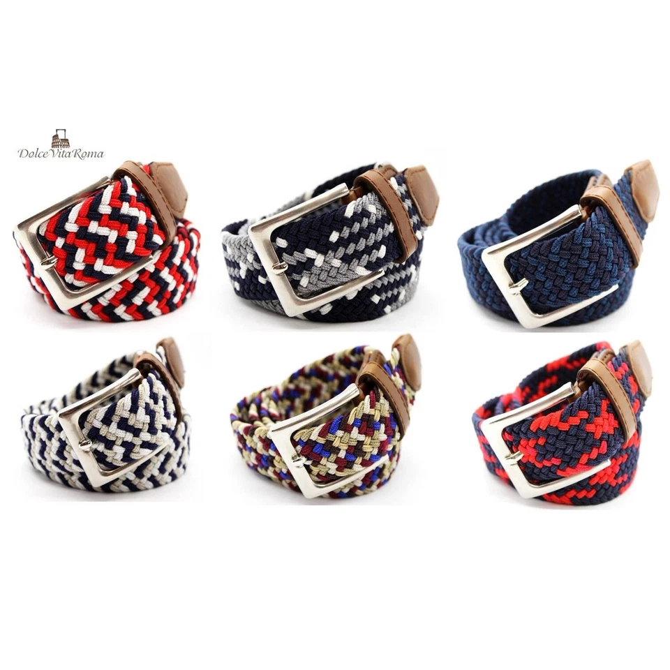 Cinta Cintura Donna Uomo Casual Elastica Stretch Intrecciata corda running 130 - Immagine 1 di 1