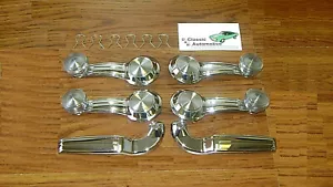 68-72 Chevy CLEAR Window Crank Set Chrome Door Handle & Clips Pontiac Olds Buick - Picture 1 of 4