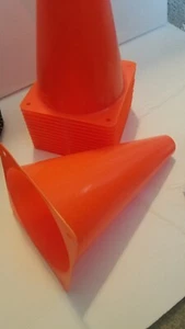 9 Inch Cones Sports, 15 Pack Orange Soccer Cones Training Agility Field Marker P - Picture 1 of 6