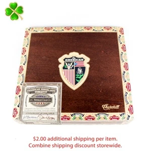 Caja de cigarros de madera vacía The American Churchill 8,5" x 8" x 1,75" - Imagen 1 de 12